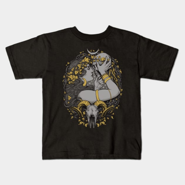 THE WITCH Kids T-Shirt by Medusa Dollmaker
